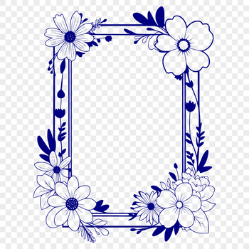 A detailed, floral-patterned frame design suitable for cutting machines like Cricut.