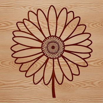 Close-up depiction of a daisy bloom with detailed petals in a digital SVG design.