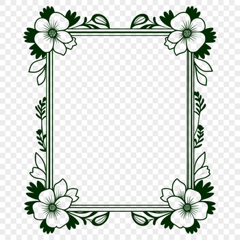 Vector floral frame design for digital cutting machines and crafting.