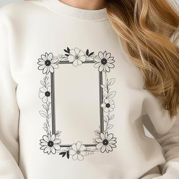 A simple floral border frame designed as vector art.
