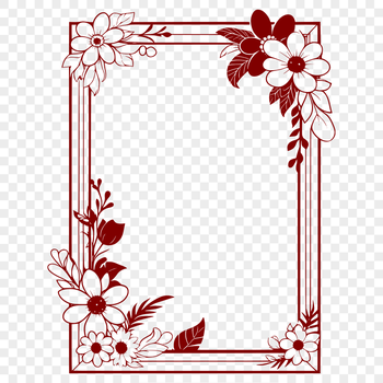 SVG frame design with floral elements for vector art projects.