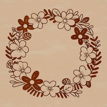 An intricate SVG floral wreath clipart illustration for crafting and design projects.