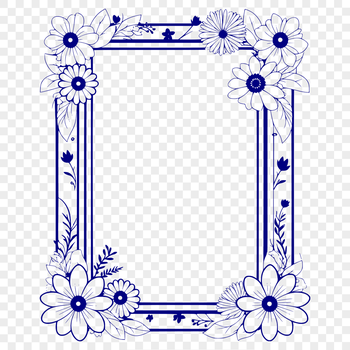 A digital illustration of a decorative frame with intricate floral patterns.