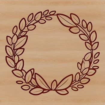 Floral design wreath made from interconnected flowers and leaves, created as a vector art image.