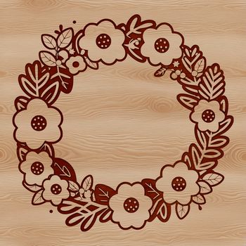 A floral wreath made up of intricate designs and patterns, suitable for various digital applications.
