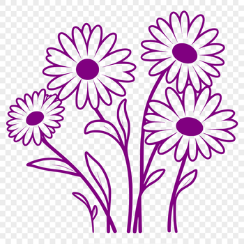 Vector graphic design of a single daisy bloom with realistic details.