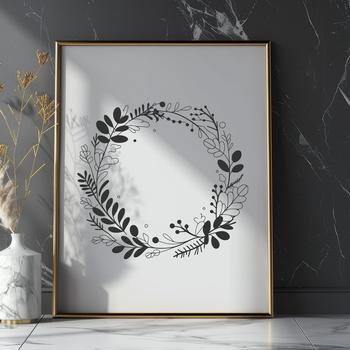 A floral wreath design in vector format, suitable for various applications.