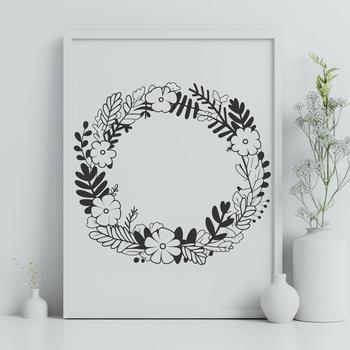 A digital illustration of a wreath created using vector art elements.