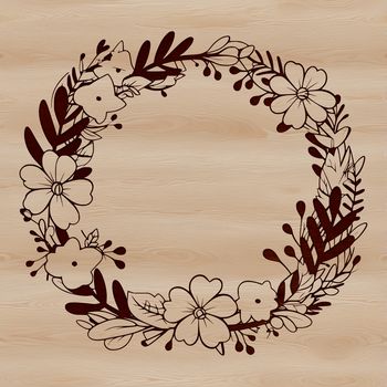An illustration of a decorative wreath with intricate floral patterns in a scalable vector format.