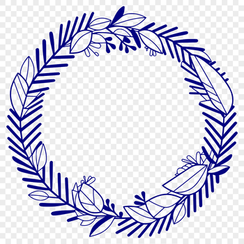 A detailed floral wreath design created with vector art, suitable for cutting machines and laser cutters.