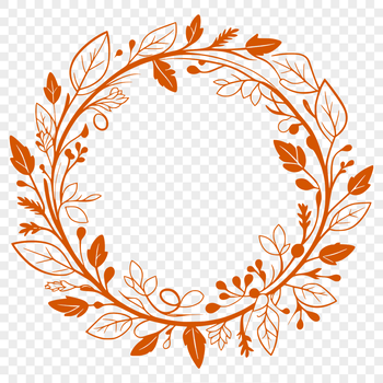 A floral wreath design composed of interconnected flowers and foliage.