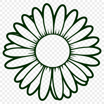 A detailed illustration of a white daisy with yellow center in various file formats including SVG.