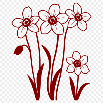 A stylized illustration of a daffodil flower suitable for vector art projects.