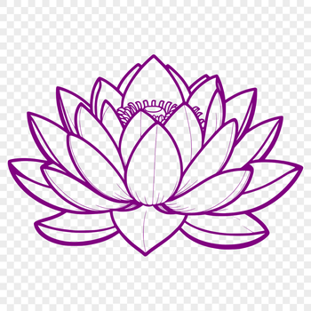 A detailed vector design of a lotus plant with complex floral patterns.