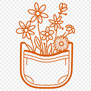 An SVG clip art image showcasing a detailed flower pattern in a pocket shape suitable for various digital designs.