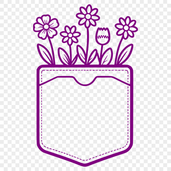 A detailed illustration of a flower pocket, suitable for digital design.