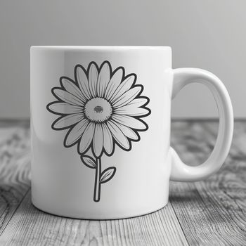 A single white daisy with yellow center in high-resolution vector format.