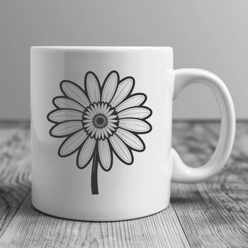 A scalable vector graphic of a single daisy with petals and center detail.