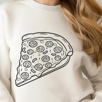 A detailed illustration of a pizza with various toppings.