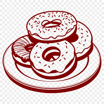 A digital representation of a classic dessert donut in vector format.