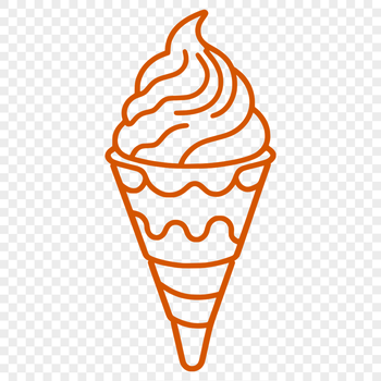 A colorful illustration of a single scoop of ice cream on a cone, suitable for commercial or personal use as a vector design.