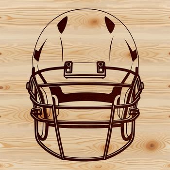 A vector graphic representation of a football helmeted athlete holding a football, suitable for design projects.