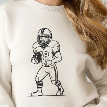 An illustration of an American football with intricate details, suitable for vector design and cutting machine projects.