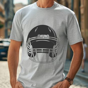 An illustration of a football helmet used in the sport of American football.