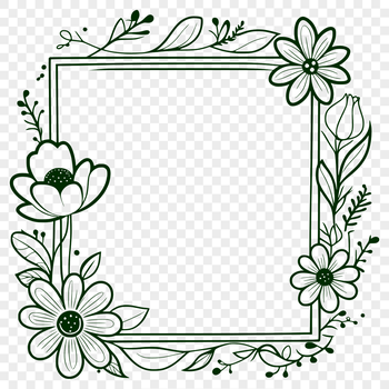 A digital illustration of a floral frame design suitable for vector art projects.