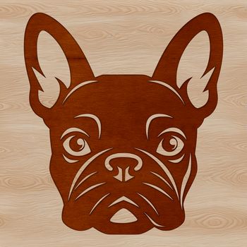 A high-quality illustration of a French Bulldog's head from the front, suitable for personal or commercial projects.