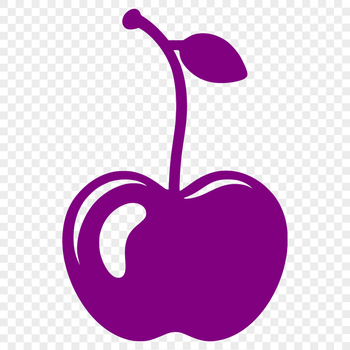 A stylized illustration of a ripe red cherry, suitable for use in various graphic designs and digital projects.