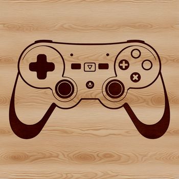 A digital game controller with buttons and joysticks, suitable for video games.