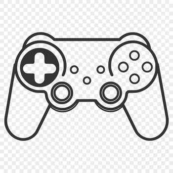 SVG icon of a video game controller with ergonomic design, ideal for graphic designs and vector artwork templates.