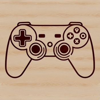 A modern digital game controller with buttons and directional controls, ideal for video games.