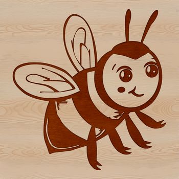 A simple illustration of a bee in mid-flight, suitable for various uses such as gardening or crafting.
