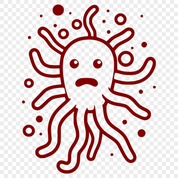 A detailed illustration of a single bacterium cell.
