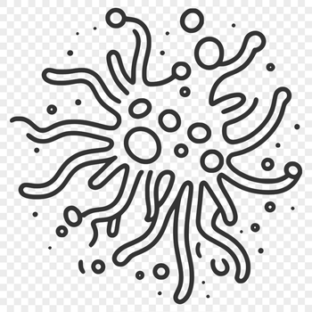 Microscopic representation of a single bacterium cell in vector format.