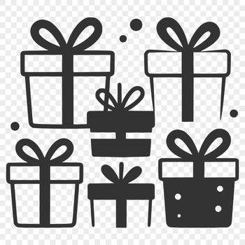 A simple illustrated gift box with a bow on top, suitable for various occasions.