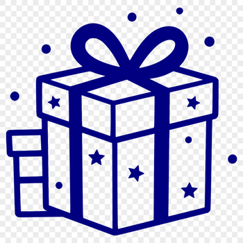 Festive Present SVG Design A simple digital illustration of a gift box wrapped in festive paper, perfect for holiday or birthday celebrations.