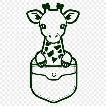 An illustration of a giraffe, a common safari animal native to Africa.