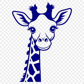 A tall, even-toed ungulate with a distinctive coat pattern and long neck, suitable for vector design.