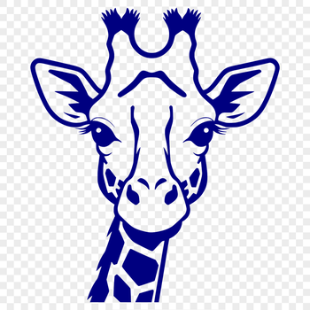 An illustration of a giraffe in a savannah landscape, suitable for vector graphics.