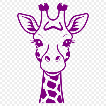 A stylized illustration of a giraffe with long neck and legs, suitable for vector design.