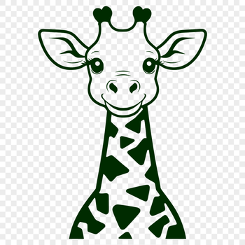 A high-quality SVG illustration of a standing giraffe with long neck and legs.
