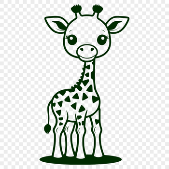 A high-resolution vector illustration of a giraffe, suitable for printing or digital use.