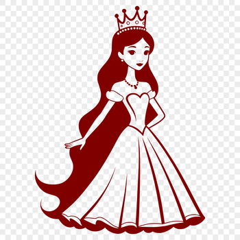 A digital illustration of a young female princess in a regal setting.