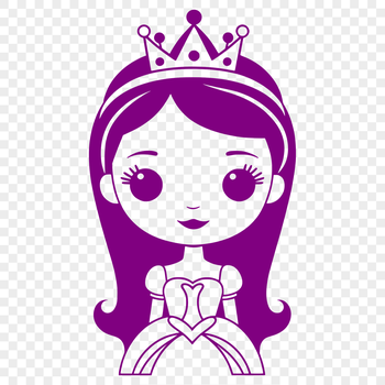 A female character in royal attire, suitable for use as clip art or vector design.