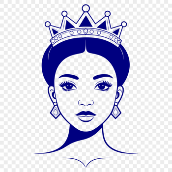 A digital illustration of a young female princess in traditional attire, suitable for various graphic design applications.