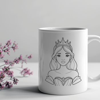 Illustration of a young female princess in regal attire.