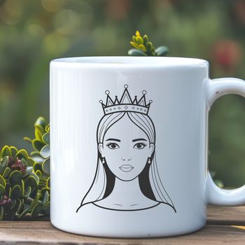 A young female princess figure designed as a vector image for digital use.